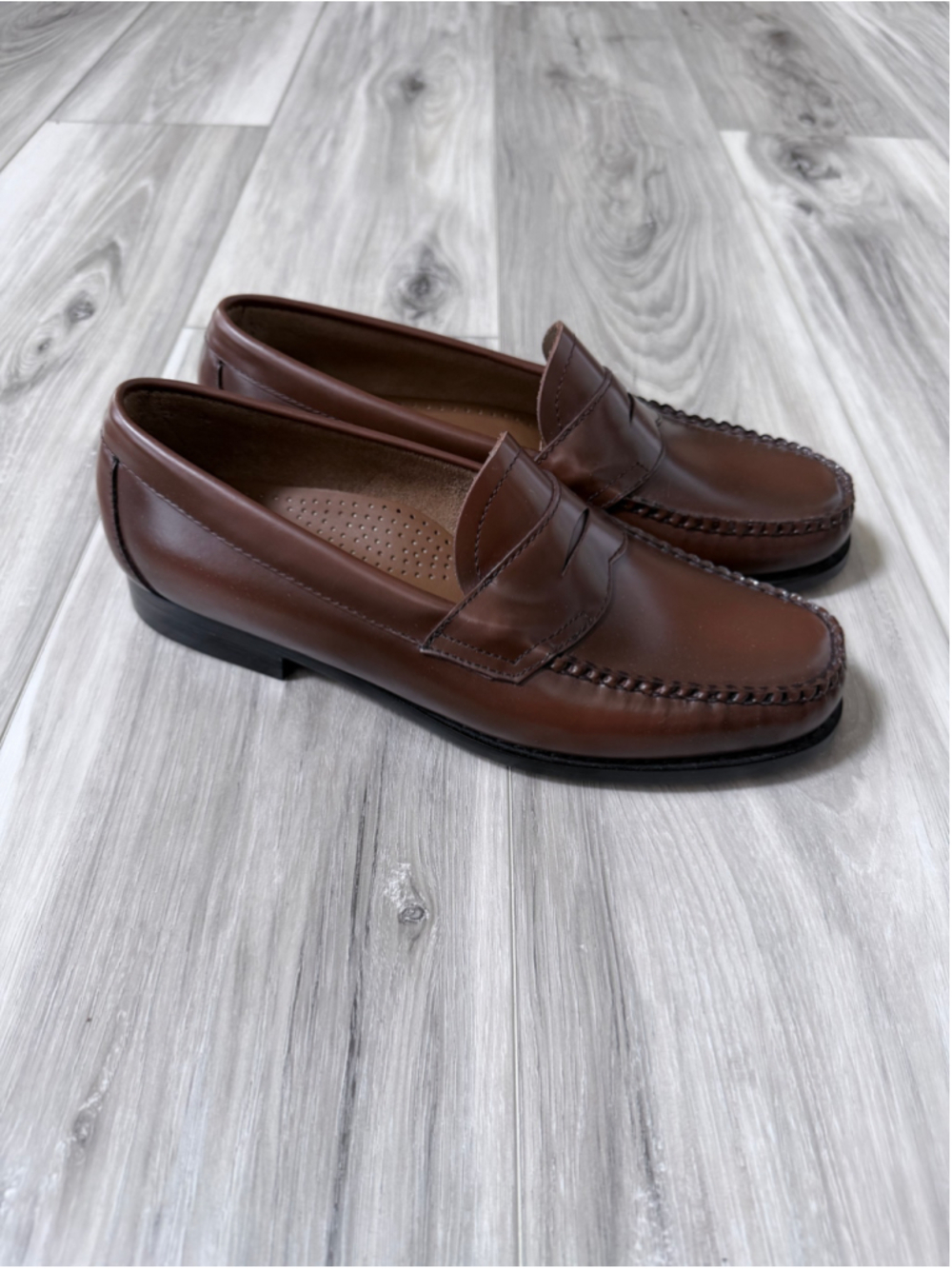 G.H. Bass Weejuns Logan Penny Loafers Men’s 8 EE Brown Leather Dress Shoes - Picture 3 of 12